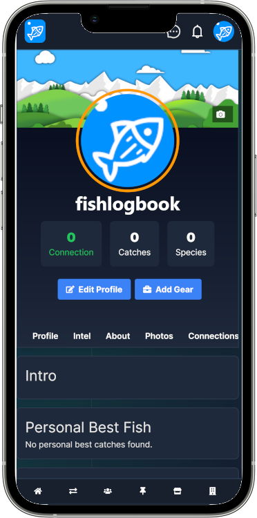 Fishing profile page